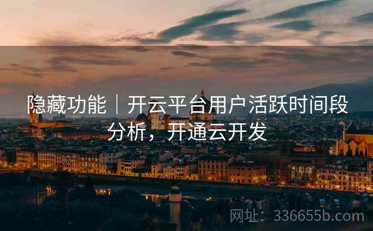隐藏功能｜开云平台用户活跃时间段分析，开通云开发